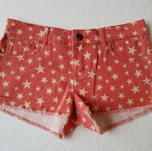 Orange- Peach Shorts with Beige Stars